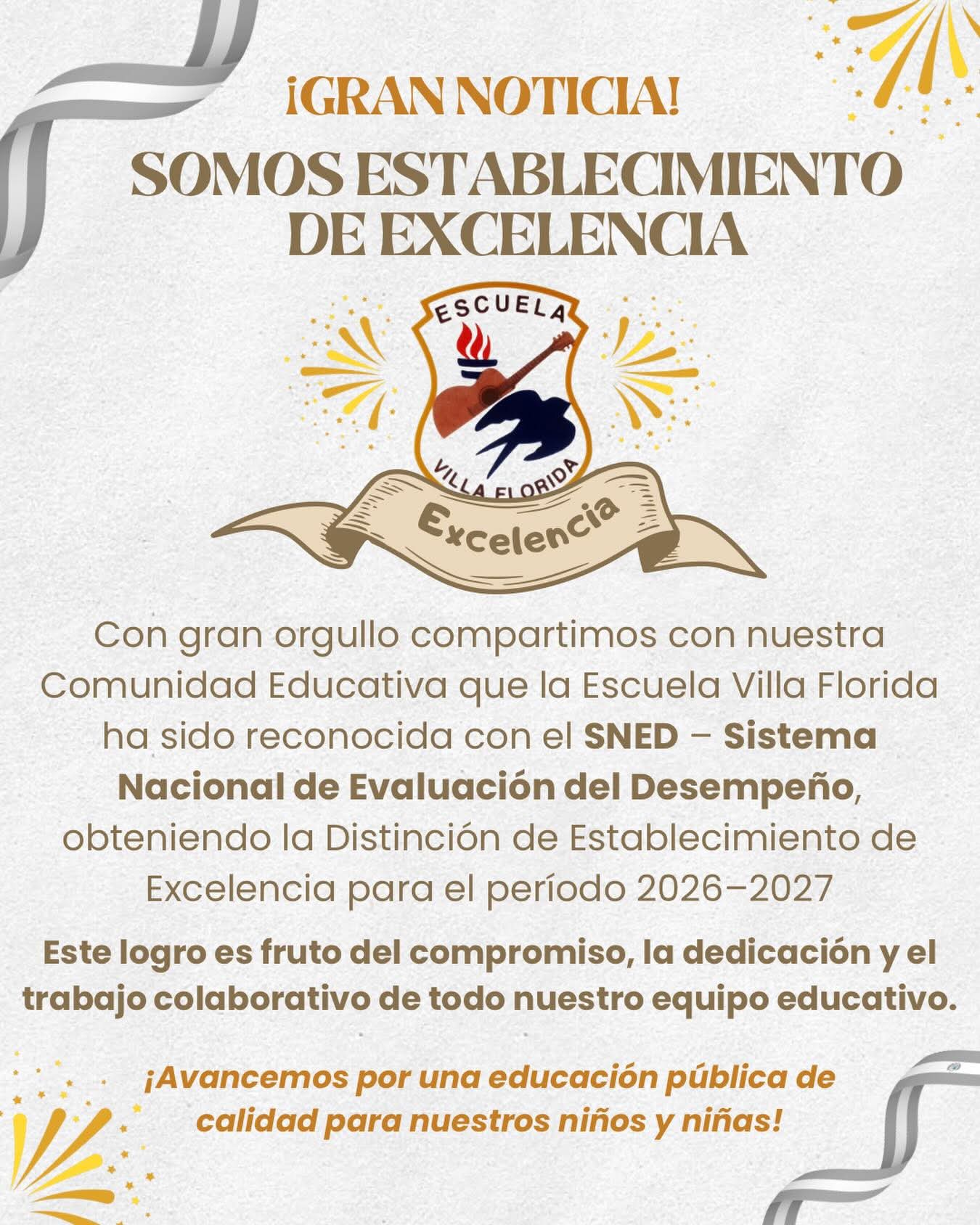 Publicación de Instagram Escuela Villa Florida